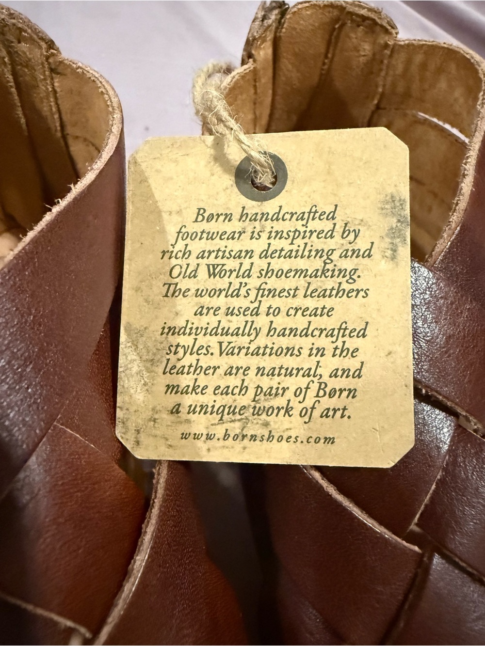 Born Brown Woven Leather Sandals - Picture 2 of 4